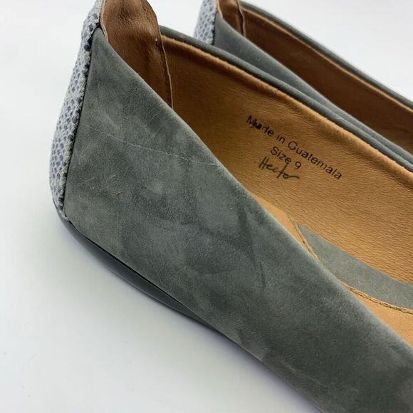 The Root Collective Gaby Flat Gray Nubuck Leather Slip On Comfort Ballet Women 9 - Picture 2 of 13